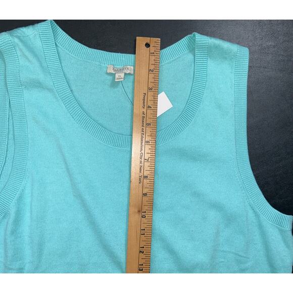 Talbots NWT Knit Sweater Tank Blue Lightweight Stretch Shell XL - Picture 5 of 7